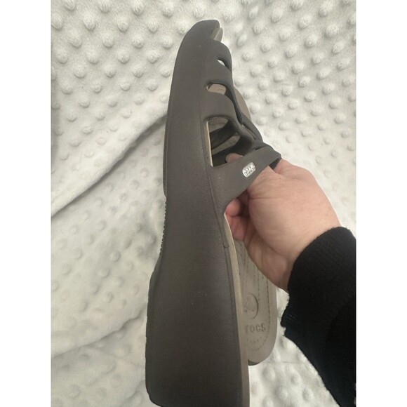 Women’s CROCS Taupe BROWN STRAPPY PLATFORM Wedge SANDAL Size 10 - Picture 9 of 10